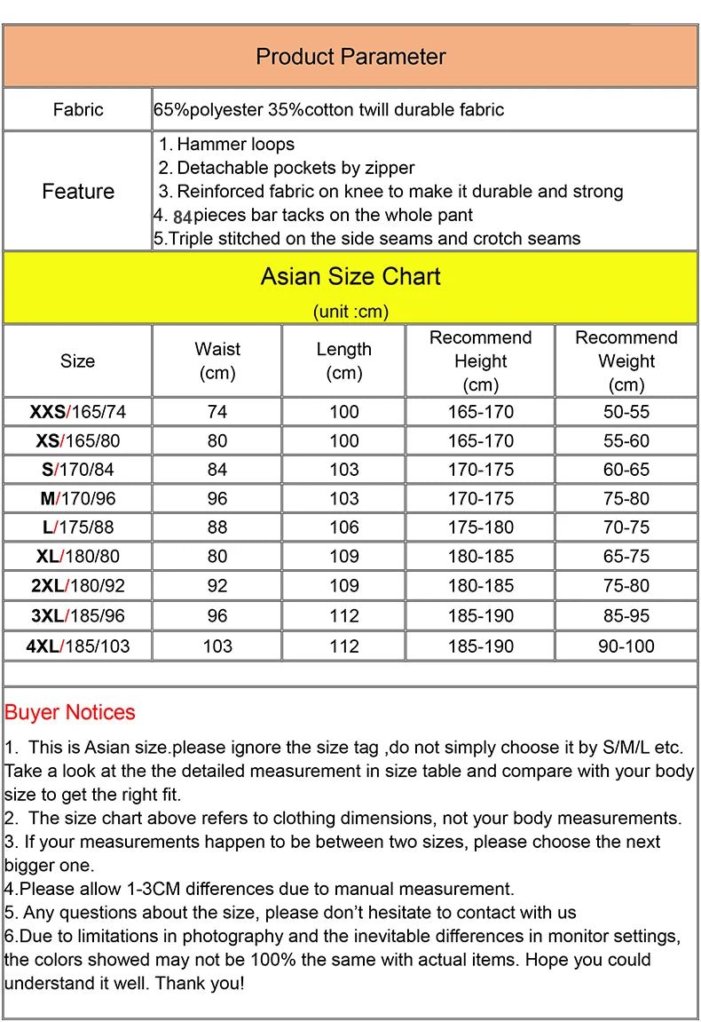 Men's work wear working pants Tool trouser Black work trousers men workwear cargo Pants