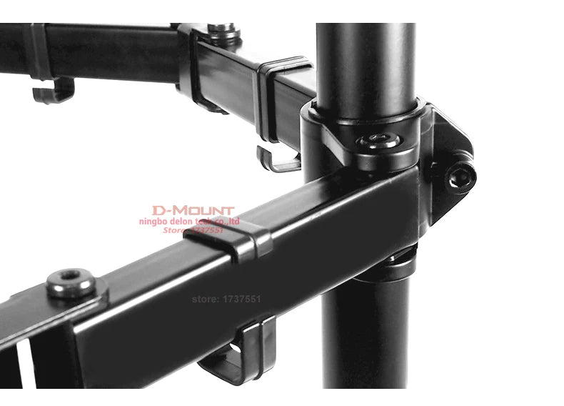 DL-MS02 Desktop Stand Full Motion 360 Degree Steel Dual Monitor Holder 10'-27' Clamp Base Monitor Mount Arm Loading 9.9kgs