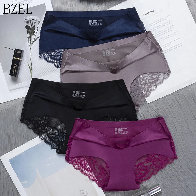 Panties Women's Lace Female Underwear Seamless Panties Sexy Panties Mid-Rise Silky Panties Cotton Crotch Briefs Dropshipping 4XL