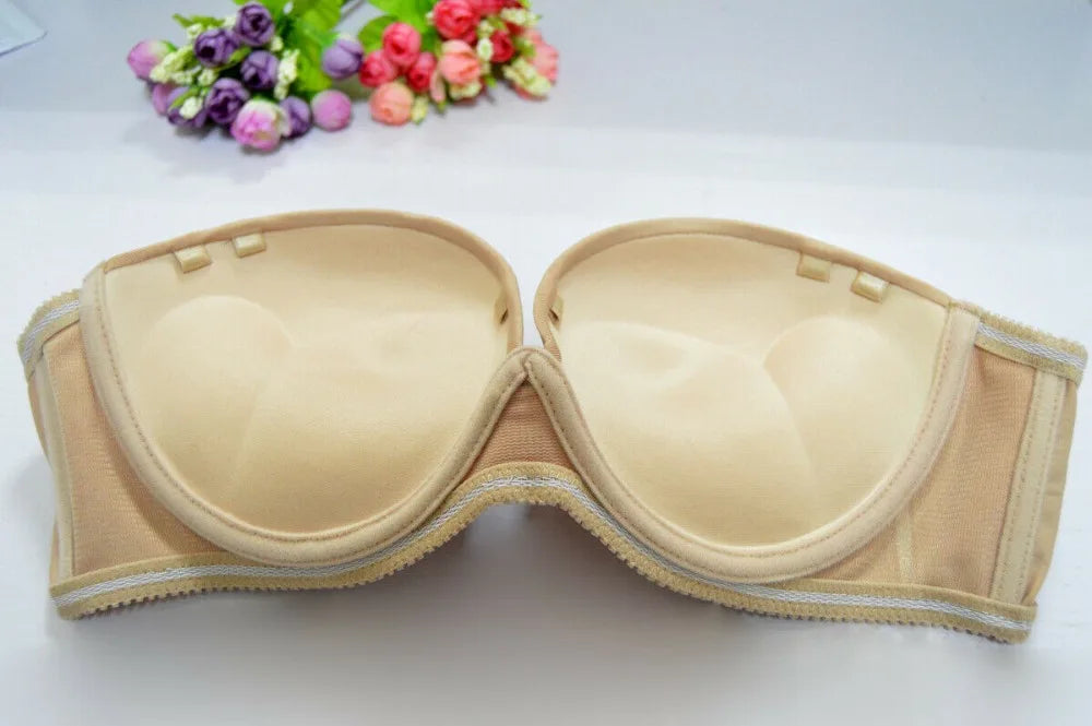 Hot Sexy Women Wedding Multiway Bralette Add 2 Cup Supper Padded Push Up Bra Strapless Bra Underwear Size 32 34 36 38 40 A B C D