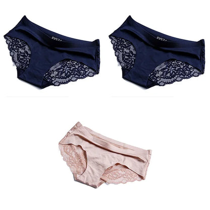 Panties Women's Lace Female Underwear Seamless Panties Sexy Panties Mid-Rise Silky Panties Cotton Crotch Briefs Dropshipping 4XL