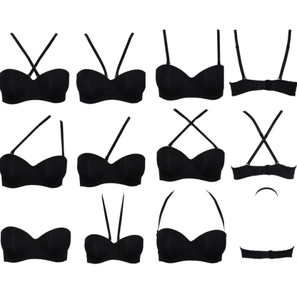 Hot Sexy Women Wedding Multiway Bralette Add 2 Cup Supper Padded Push Up Bra Strapless Bra Underwear Size 32 34 36 38 40 A B C D