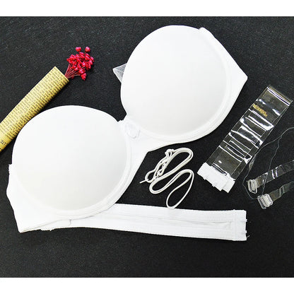 New Sexy Lingerie Push Up Bra Big Size 1/2 Cup Strapless Halter  Women Silicone Padded Wedding A B C D E F 70 75 80 85 90 95