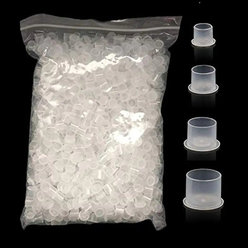 1000/500/100pcs Plastic Tattoo Ink Cups Caps 17mm 14mm 11mm Clear Self Standing Ink Caps Tattoo Pigment Cups Supply for Inks