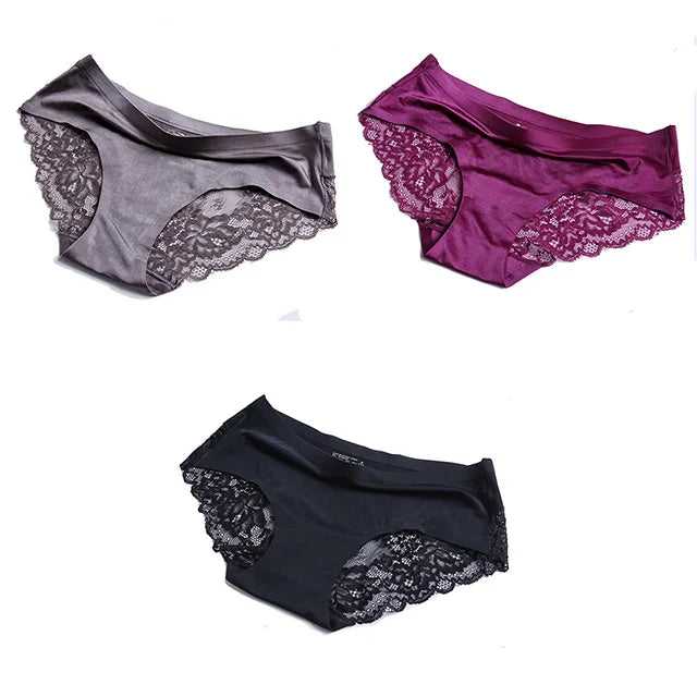 Panties Women's Lace Female Underwear Seamless Panties Sexy Panties Mid-Rise Silky Panties Cotton Crotch Briefs Dropshipping 4XL