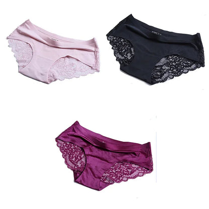 Panties Women's Lace Female Underwear Seamless Panties Sexy Panties Mid-Rise Silky Panties Cotton Crotch Briefs Dropshipping 4XL