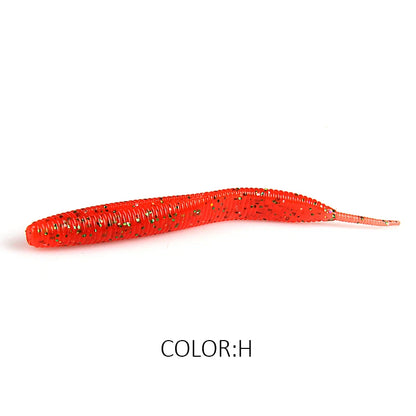 2019 new Supercontinent Needle-tailed straight worm now hot 100mm/10pcs Double Color Silicone Bait