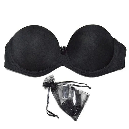 New Sexy Lingerie Push Up Bra Big Size 1/2 Cup Strapless Halter  Women Silicone Padded Wedding A B C D E F 70 75 80 85 90 95