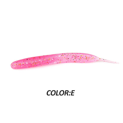 2019 new Supercontinent Needle-tailed straight worm now hot 100mm/10pcs Double Color Silicone Bait