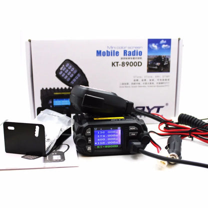 QYT KT-8900D 25W Dual Band Quad Display 136-174&400-480MHz Large LCD Display Mobile Radio KT8900D