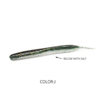 2019 new Supercontinent Needle-tailed straight worm now hot 100mm/10pcs Double Color Silicone Bait