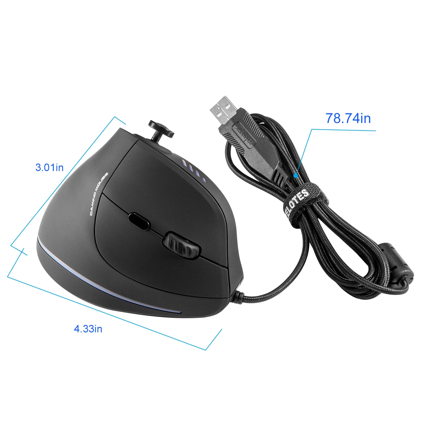 ZELOTES C18 Wired Mouse Vertical Ergonomic Mouse RGB Joysticks Programmable Laser Gaming Mice 10000 DPI For PC Computer Gamer