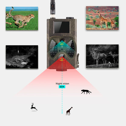 2G GSM MMS SMTP Hunting Trail Camera Cellular Mobile 16MP 1080P Photo Traps Wild Camera HC300M Wireless Wildlife Surveillance
