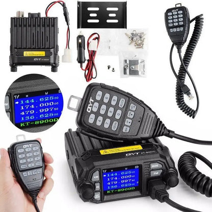 QYT KT-8900D 25W Dual Band Quad Display 136-174&400-480MHz Large LCD Display Mobile Radio KT8900D