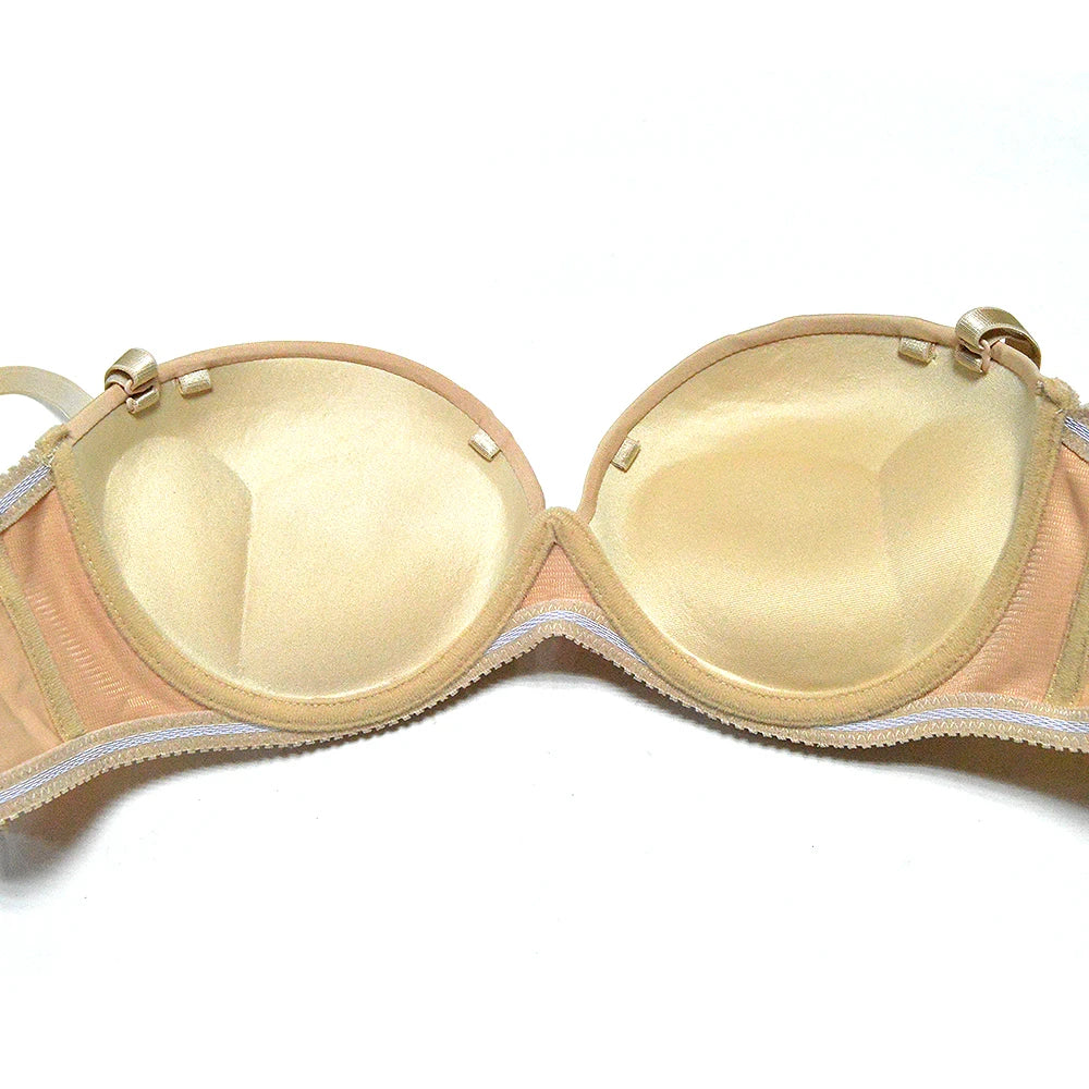 Hot Sexy Women Wedding Multiway Bralette Add 2 Cup Supper Padded Push Up Bra Strapless Bra Underwear Size 32 34 36 38 40 A B C D