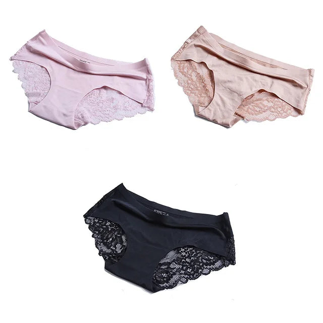 Panties Women's Lace Female Underwear Seamless Panties Sexy Panties Mid-Rise Silky Panties Cotton Crotch Briefs Dropshipping 4XL
