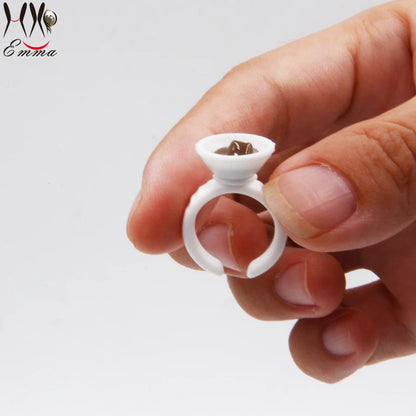 New 100pcs Wholesale Plastic White Tattoo Ink Ring For Eyebrow Permanent Makeup Small Size Tattoo Ink Holders Tattoo Supplies
