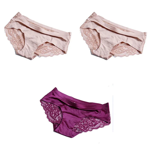 Panties Women's Lace Female Underwear Seamless Panties Sexy Panties Mid-Rise Silky Panties Cotton Crotch Briefs Dropshipping 4XL