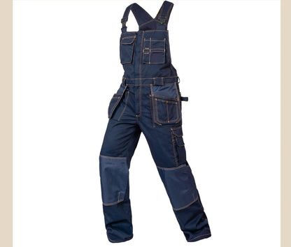 Multi Pocket Work Bib Overalls Men With Knee Pads Working Uniforms Repairman