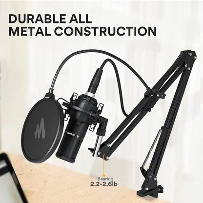 MAONO PM320S XLR Condenser Microphone Kit Professional Cardioid Vocal Studio Recording Mic for Streaming Voice Over Home-Studio