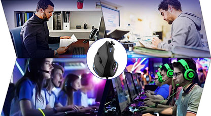 ZELOTES C18 Wired Mouse Vertical Ergonomic Mouse RGB Joysticks Programmable Laser Gaming Mice 10000 DPI For PC Computer Gamer