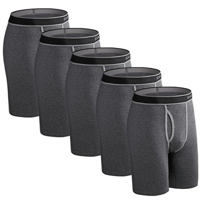 BONITOS 5-pack Långa Boxershorts – Kamouflage, Gylf, Bekväm Passform, S–XXL