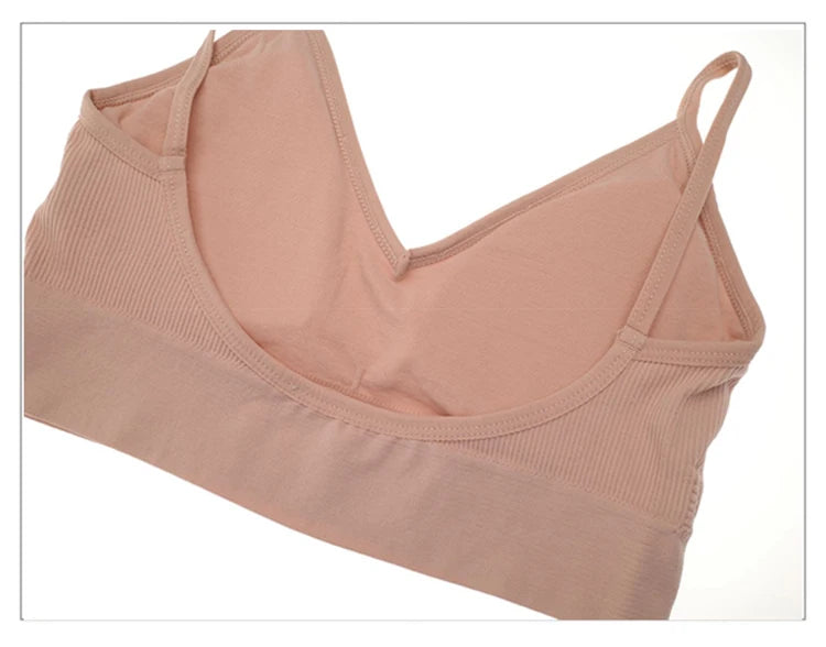 CINOON Dam Sömlös BH & Stringtrosa Set – Bygellös Bralette, Bomull, Osynlig Komfort