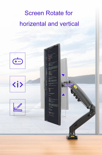 NB NORTH BAYOU F80 A5 Desktop Gas Spring 17-30" LCD LED Monitor Holder Mount Arm Full Motion Display Stand Loading 2-9 Kgs
