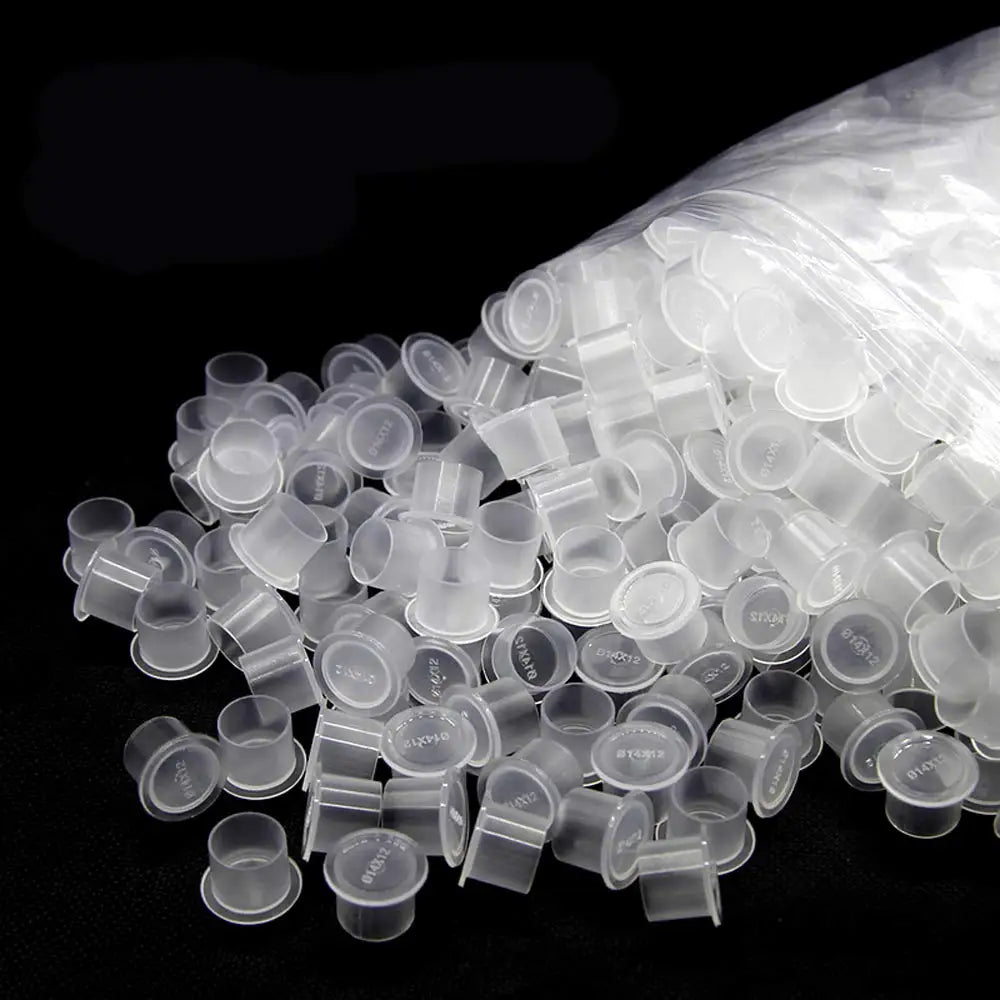 300/100PCS Disposable Tattoo Ink Cups with Base S/M/L Mixed Permanent Makeup Pigment Holder Caps Tattoo Accessories