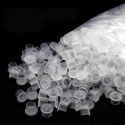 300/100PCS Disposable Tattoo Ink Cups with Base S/M/L Mixed Permanent Makeup Pigment Holder Caps Tattoo Accessories