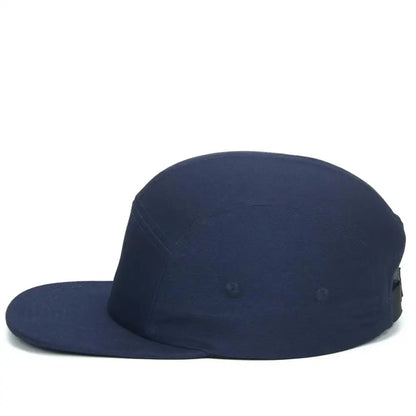 DongKing 5 Panel Cap Short Brim Hat Flat Bill Cotton Blank Camping Hats Solid Colors Low Crown Classic Adjustable