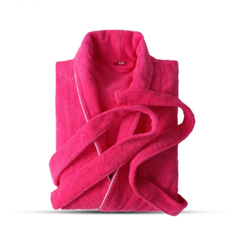 100% Cotton Toweling Terry Robe Lovers Soft Bath Robe Men And Women Nightrobe Sleepwear Male Casual Home Bathrobe Hotel Robe