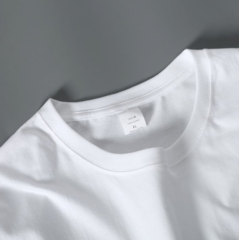 MRMT 2026 Brand New Man's 220g Pure Cotton T Shirt Men Man Solid Color Short Sleeved Combed Cotton Round Neck Thickening