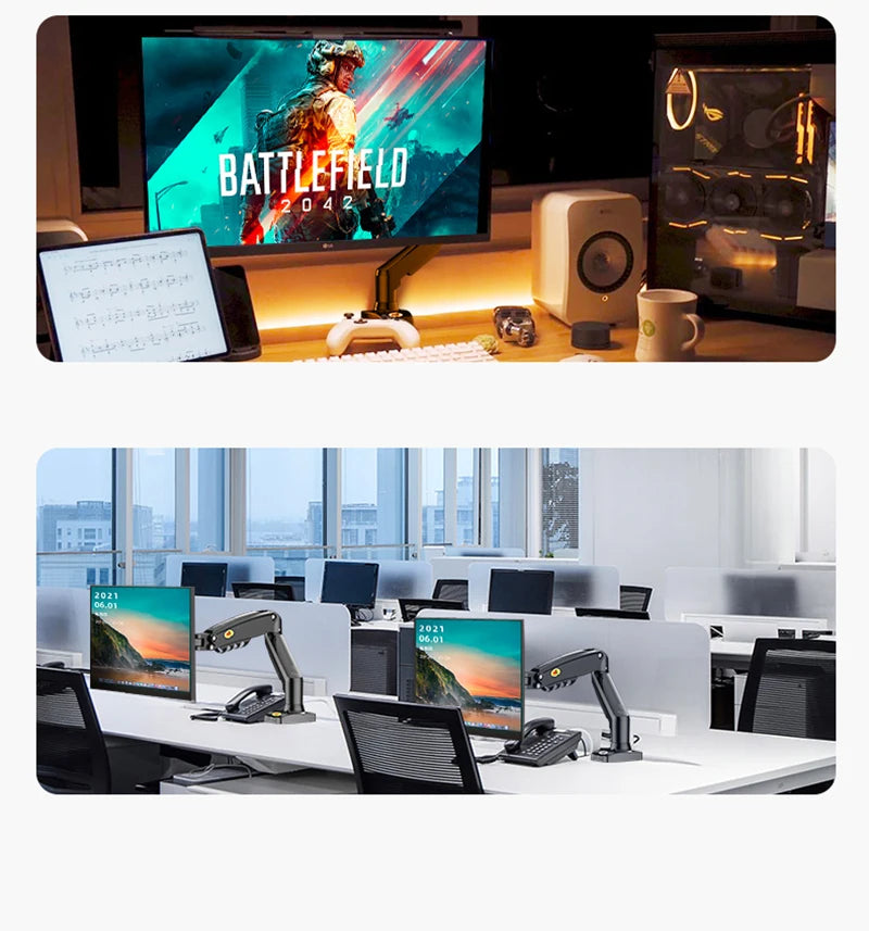 NB NORTH BAYOU F80 A5 Desktop Gas Spring 17-30" LCD LED Monitor Holder Mount Arm Full Motion Display Stand Loading 2-9 Kgs