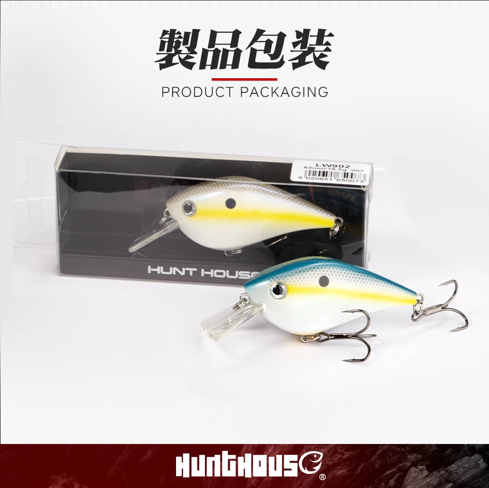 Hunthouse Fishing Hard Lures Crank Lure Floating 65mm/16.5g KVD 2.5 Squarebill Crankbait Wobblers Swimbait For Bass Pike Trout