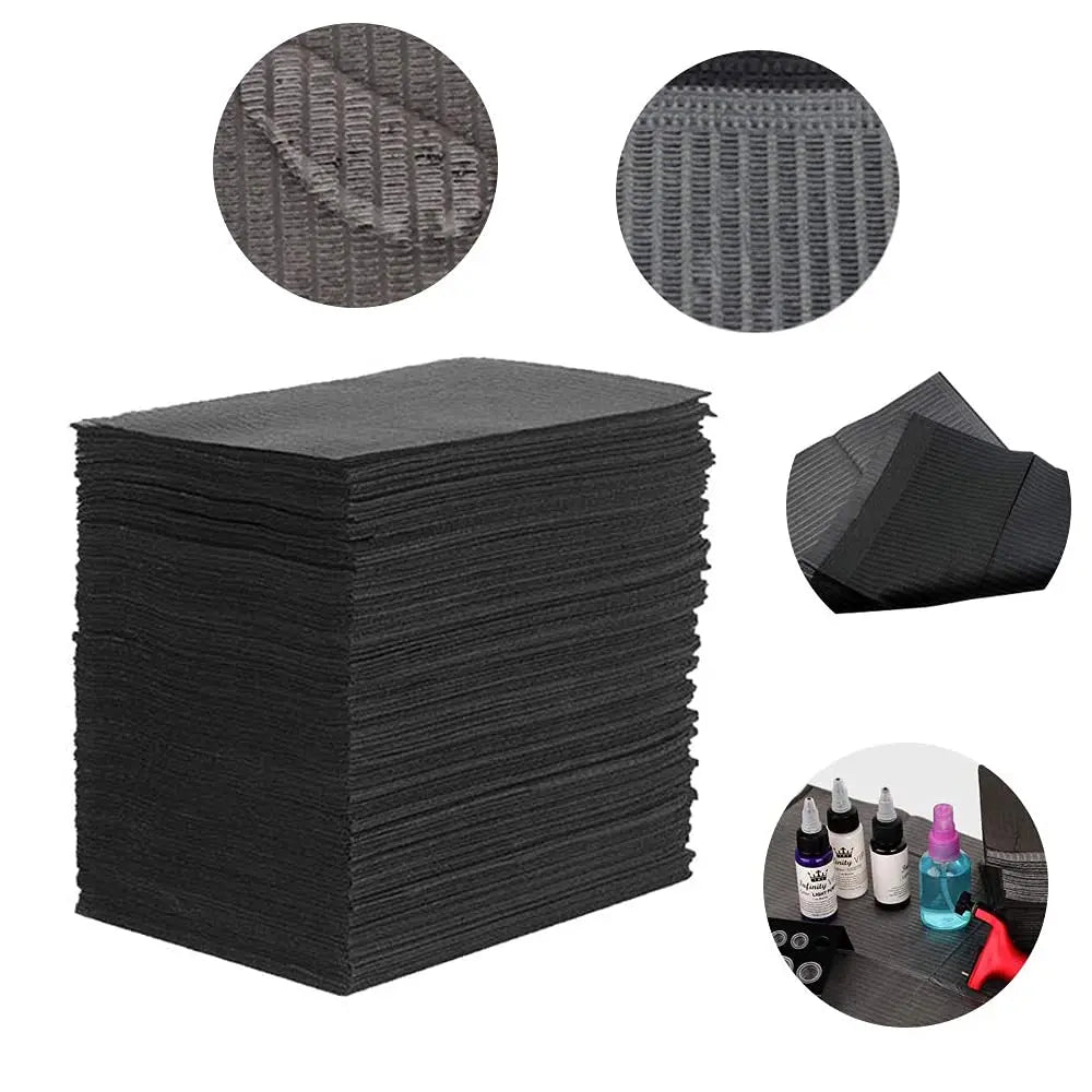 250/125/50/20pcs Black Tattoo Cleaning Wipes Pad Disposable Dental Piercing Bibs Waterproof Sheets Paper Tattoo Accessories