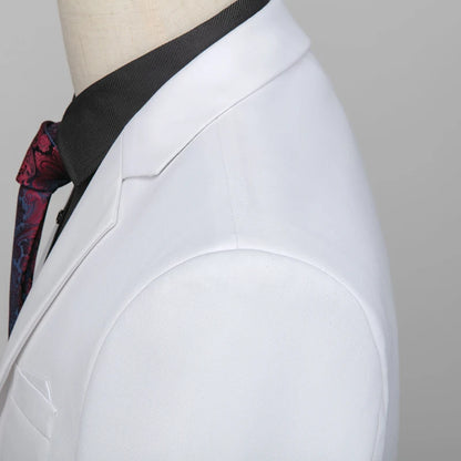 Kavaj Herr Slim Fit – Enfärgad V-ringad Blazer för Bröllop & Fest, Vår & Höst