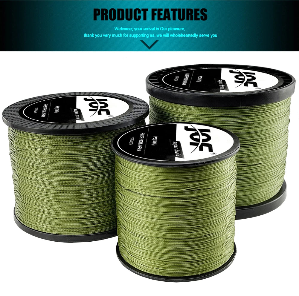 JOF 8 Strands 1000M 500M 300M 100M Braided Fishing Line Carp Fishing Weaves Linha de Pesca Multifilamento 8 fios