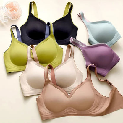 Plus Size Women's Underwear Seamless Sexy No Steel Ring Bra Push-Ups Comfortable Close-Fitting Shockproof
