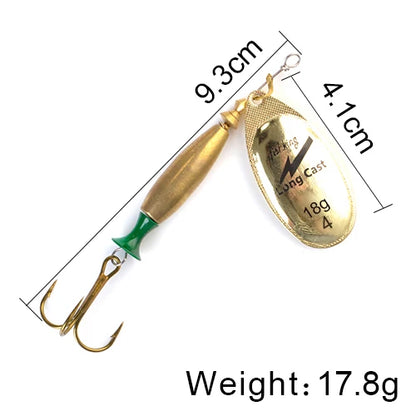 NGB 1PC Long Cast 4#-18g 5#-24g Spinner Lure Bait Spoon Lures Pike Metal Fishing Lure Bass Hard Bait With Hooks