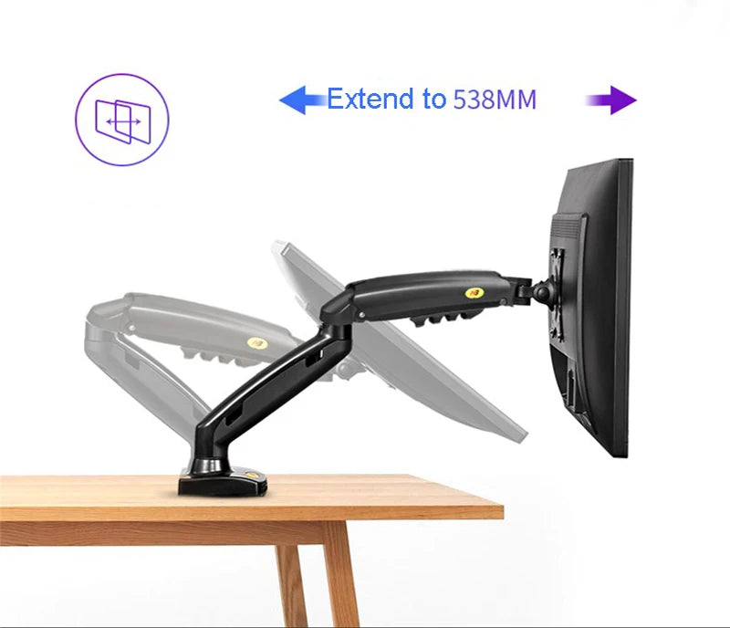 New NB F160 Gas Spring Desktop 17'-27' Dual Monitor Holder Arm With 2 USB3.0 Monitor Mount Bracket Load 2-9 Kg Each Arm