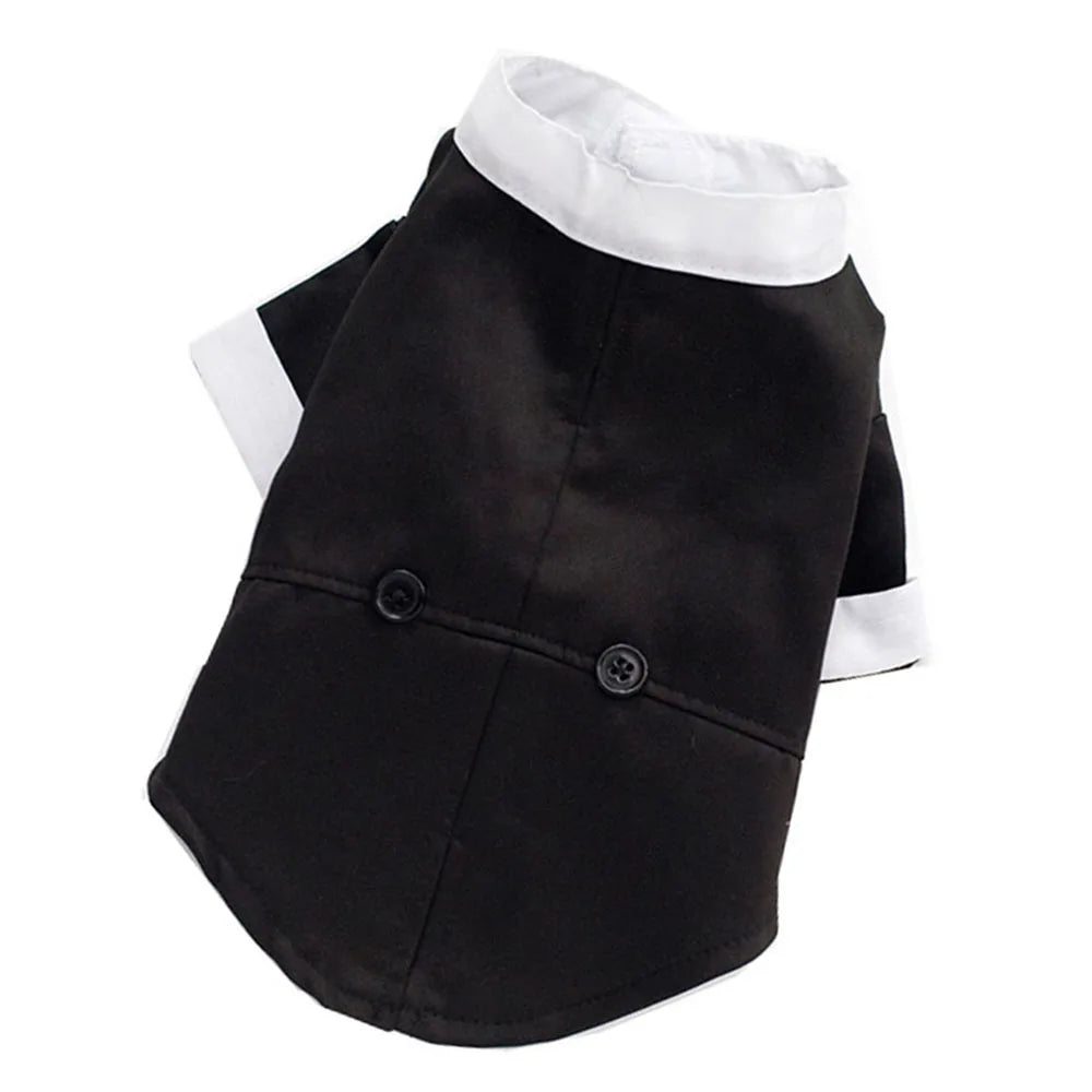 Dog Suit with Bow Tie Pet Tuxedo for Small Dogs Cats Formal Cat Clothes Puppy Outfits Pet Costume for Wedding Birthday Halloween