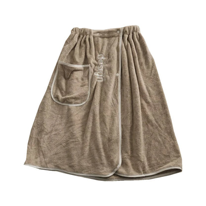 Men'S Coral Fleece Bath Skirt Is Anti-Empty And Can Wear Bath Towels For Soft And Absorbent Swimming And Bathing Bathrobe
