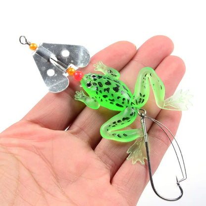 Double Propeller Thunder Frog Fishing Lure 9cm/13.6g Floating Bionic Soft Lure Carp Fishing Artificial Crankbait Minnow Lure