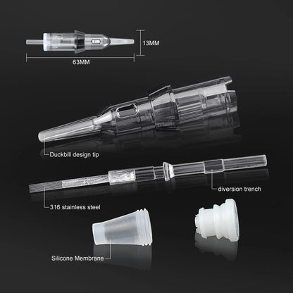 20pcs Permanent Makeup Tattoo Cartridge Needle Permanent Makeup Needles Sterilized for Tattoo Pen Machine Tattoo Needles