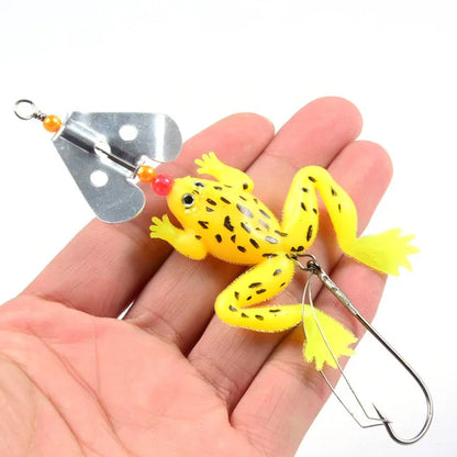 Double Propeller Thunder Frog Fishing Lure 9cm/13.6g Floating Bionic Soft Lure Carp Fishing Artificial Crankbait Minnow Lure