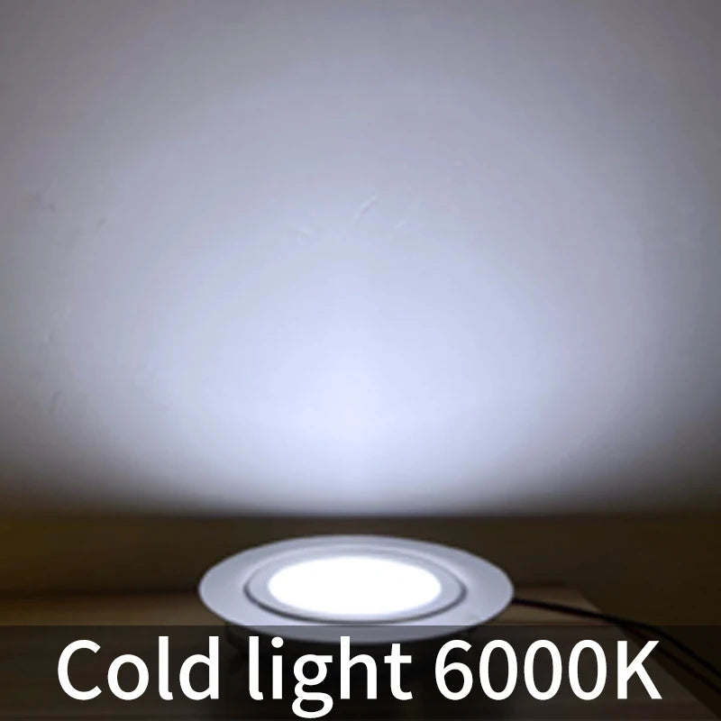 Ultratunn LED Downlight IP65 – 3W, DC 12V/24V, Varmvit/Neutralvit/Kallvit, Svart/Vit/Silver/Rostfritt, Husbil & Badrum