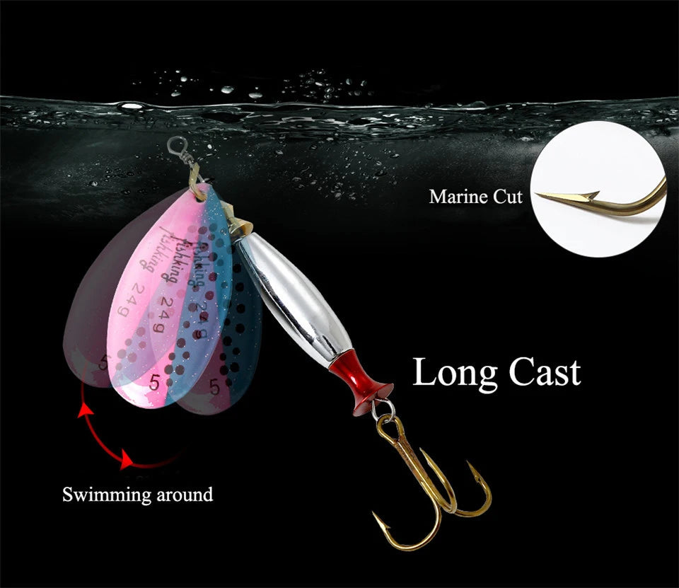 NGB 1PC Long Cast 4#-18g 5#-24g Spinner Lure Bait Spoon Lures Pike Metal Fishing Lure Bass Hard Bait With Hooks