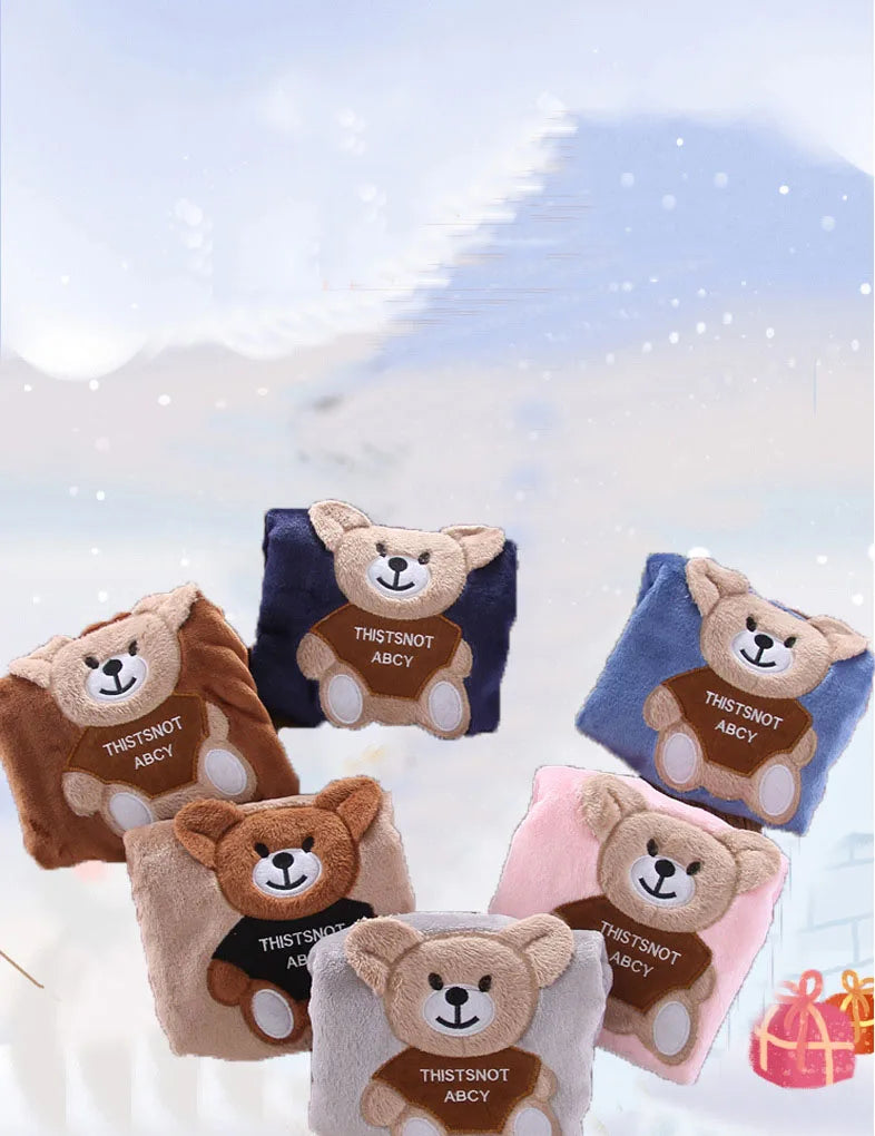 Baby & Barn Flanell Pyjamas Set – Tecknad Björn Fleece Mjuk Unisex Höst/Vinter Storlek 80–130 (1–6 år)