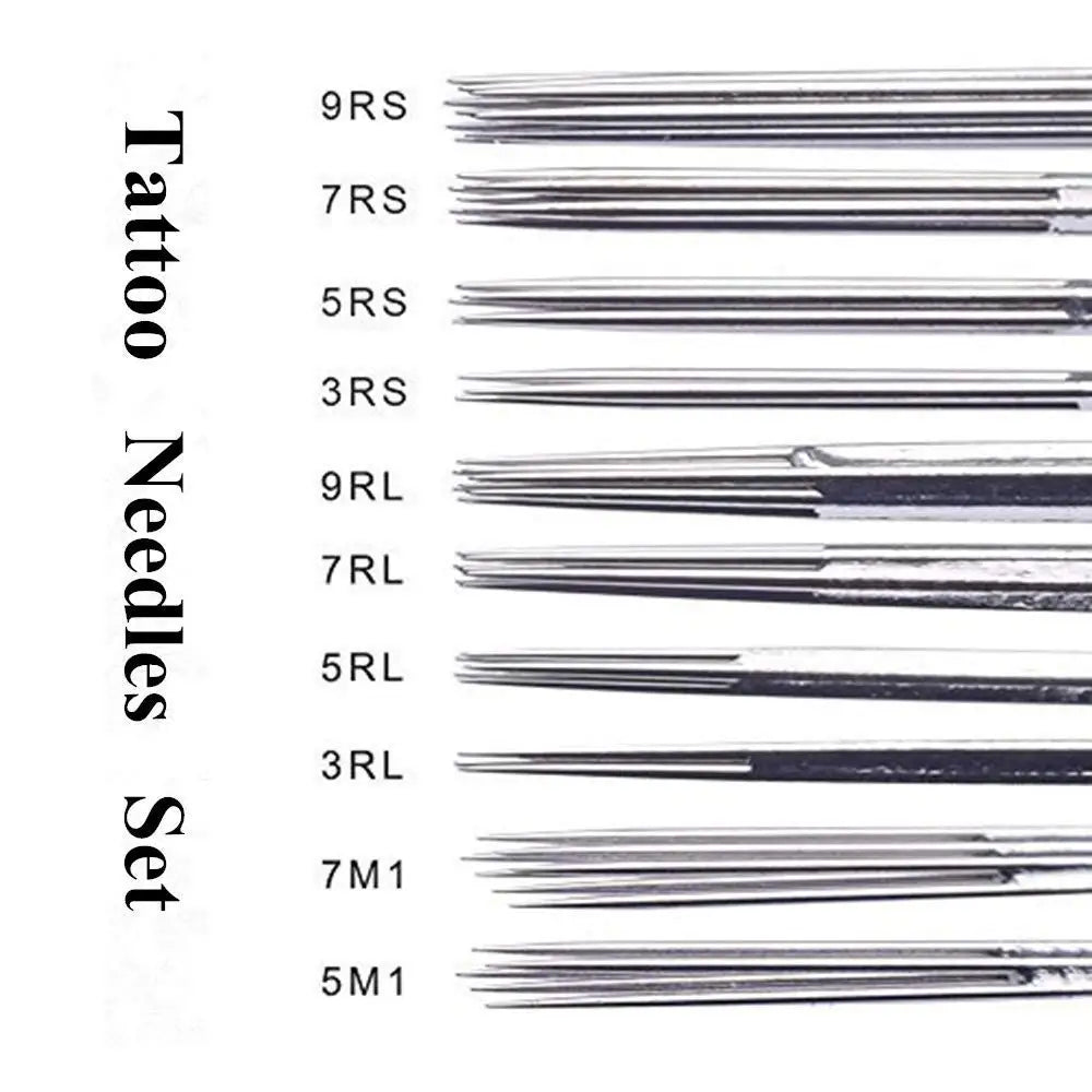 Tattoo Needle and Tips Set 50pcs Disposable Tattoo Needle with 50pcs Sterilized Tattoo Tips Tattoo Kit for Tattoo Machine Supply